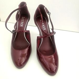 Lauren Ralph Lauren Berry Red Patent Heels